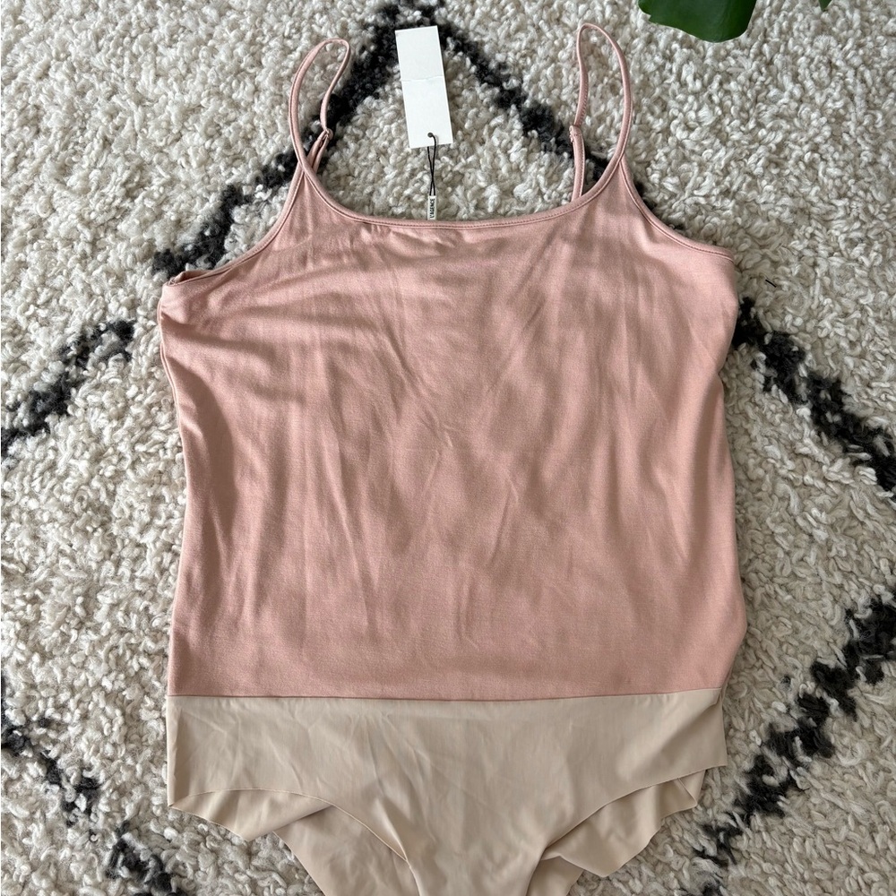 NWT L'AGENCE Pink and Cream Bodysuit